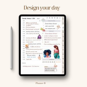 black girl digital planner daily page view