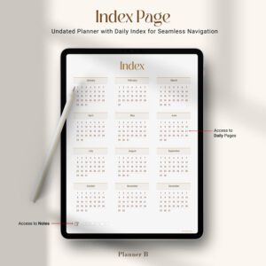 15 minute daily planner index page